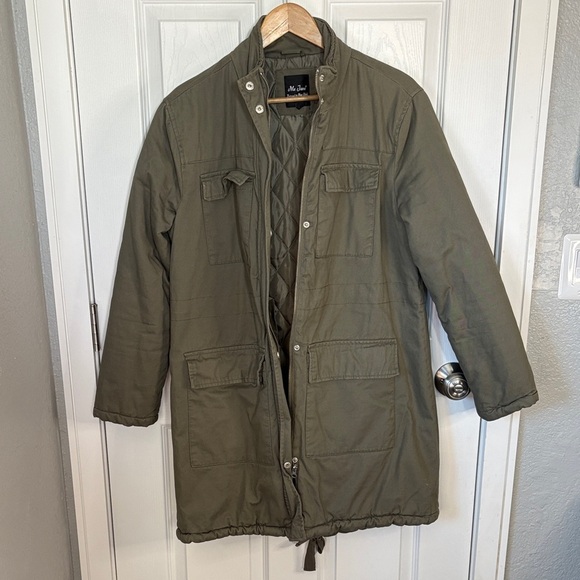 Me Jane L Quilted Olive Green Military Jacket - Picture 1 of 12